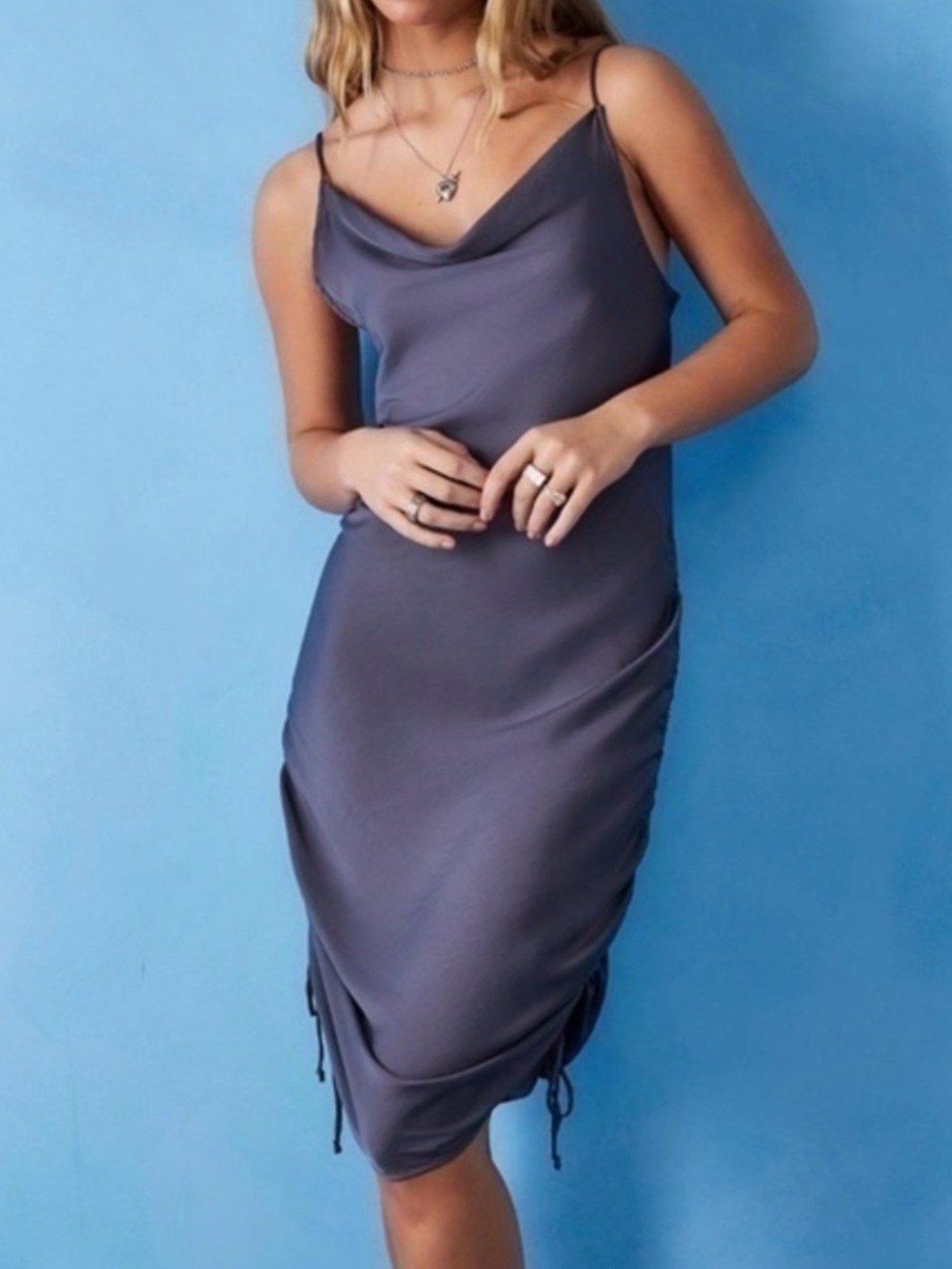 Intimately Free People Cowl Neck Ruched Convertible Large
Slip Dress
Purple
